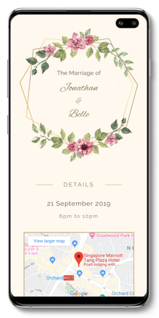 digital invitation singapore sample wedding phone 1 - Dream Fox Design