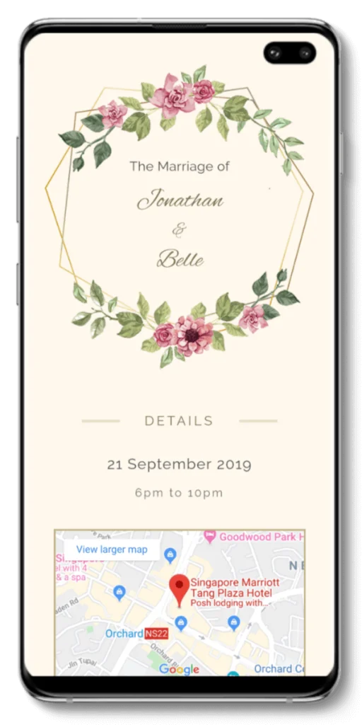 digital invitation singapore sample wedding phone 1 - Dream Fox Design